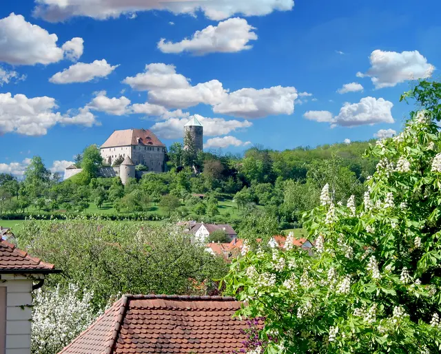 Burg über den Dächern